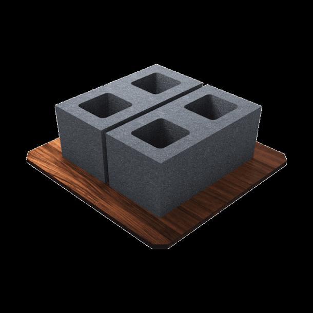 Hollow-core interlocking block