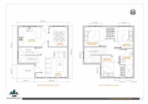 Two-Level Type 'A' House — floor plans