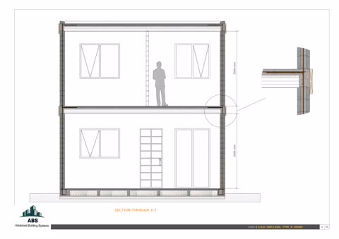 Hubli Type 'A' House — section through 3-3