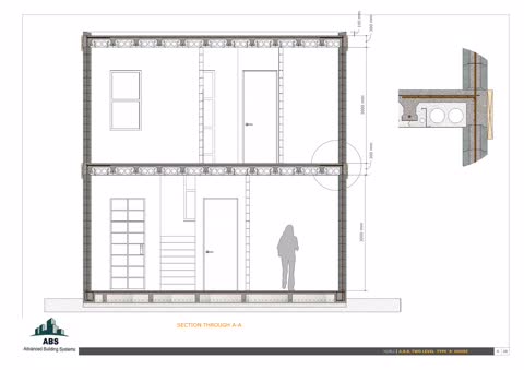 Hubli Type 'A' House — section through A-A