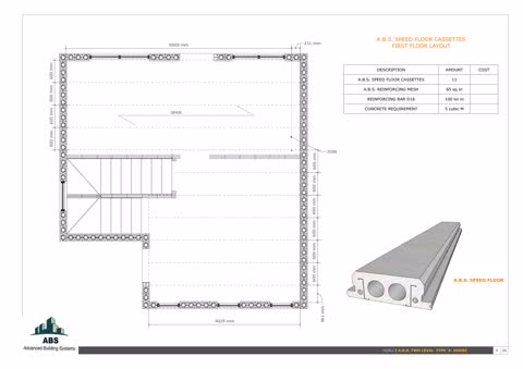 Hubli Type 'A' House — Speed Floor cassettes, first floor layout