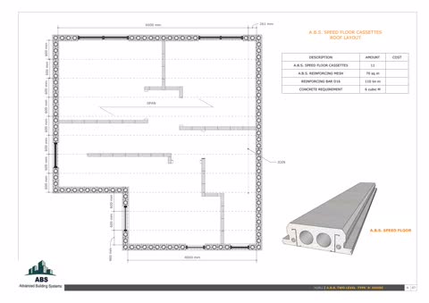 Hubli Type 'A' House — Speed Floor cassettes, roof layout